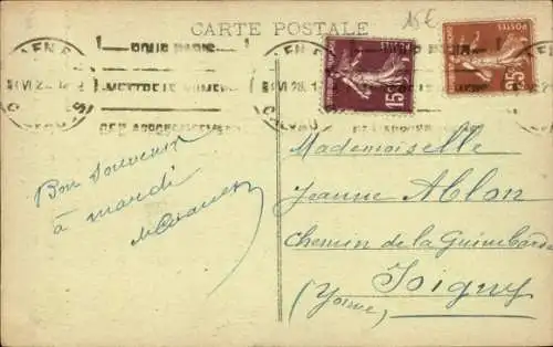 Ak Normandie, Esel, Frau mit Wasserkrug