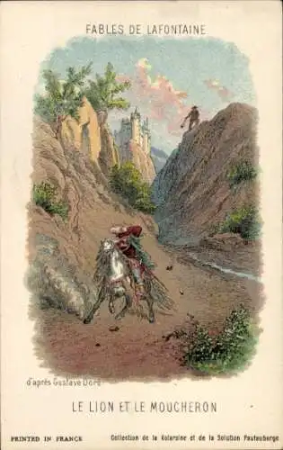 Litho Fabeln von La Fontaine, Der Löwe und die Mücke