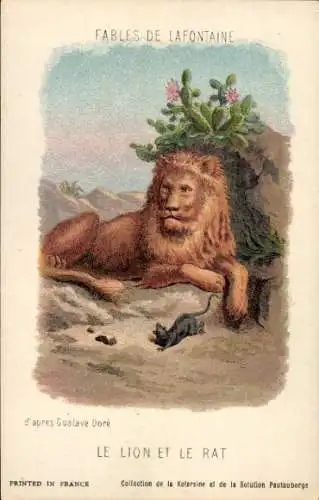Künstler Litho Doré, Gustave, Fabeln von La Fontaine, Löwe und die Ratte