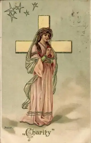 Künstler Ak Mailick, Charity, Kreuz