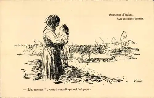 CPA Souvenirs d'enfant, Dis, maman... c'est-il ceux-là qui ont tué papa?