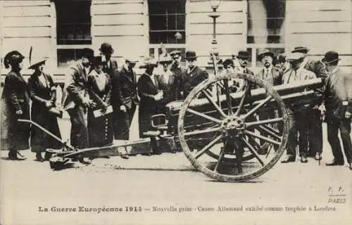 CPA Guerre Europeenne 1914, Nouvelle prise, Canon Allemand