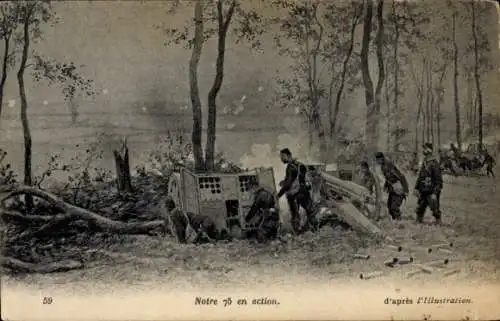 Ak Französische Armee, Artillerie, Geschütz