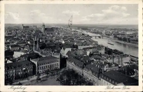 Ak Magdeburg, Gesamtansicht, Blick vom Dom