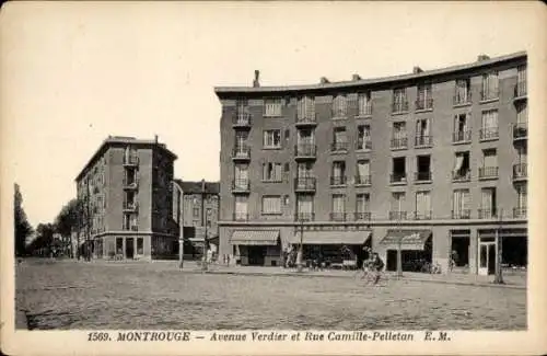 Ak Montrouge Hauts de Seine, Avenue Verdier, Rue Camille-Pelletan