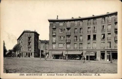 Ak Montrouge Hauts de Seine, Avenue Verdier, Rue Camille-Pelletan