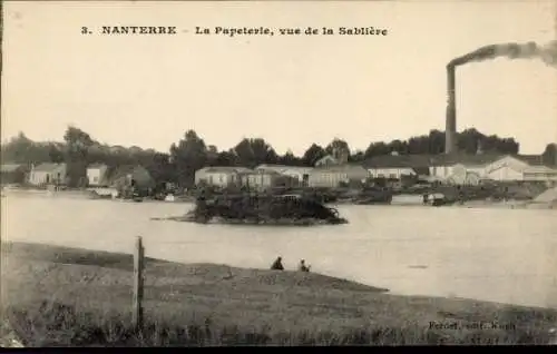 Ak Nanterre Hauts de Seine, La Papeterie, vue de la Sabliere
