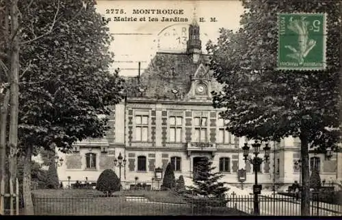 Ak Montrouge Hauts de Seine, Mairie, Garten