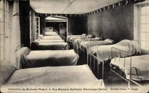 Ak Montrouge Hauts de Seine, Institution de Madame Pinard, Dortoir bleu, 1st etage