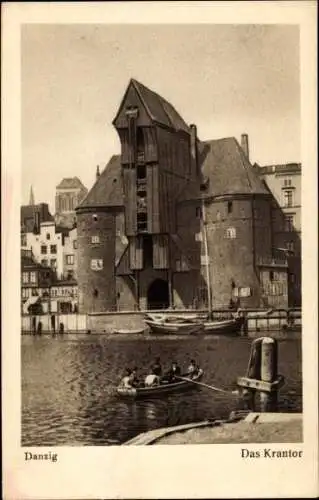 Ak Gdańsk Danzig, Krantor, Ruderboot