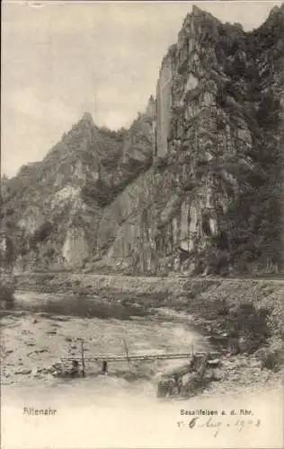Ak Altenahr im Ahrtal, Basaltfelsen, Fluss, Gebirge, historische Ansicht
