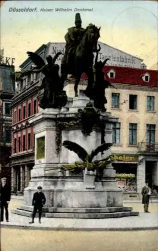 Ak Düsseldorf am Rhein, Kaiser Wilhelm Denkmal