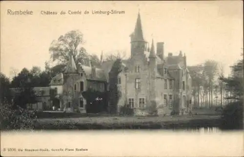 Ak Rumbeke Westflandern, Château du Comte de Limburg-Stirum, historisches Schloss, Umgebung mi...