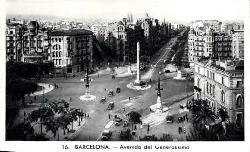 Ak Barcelona Katalonien Spanien, Avenida del Generalisimo