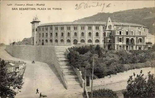 Ak Donostia San Sebastian Baskenland, Stierkampfarena, Architektur, historische Postkarte, 1906