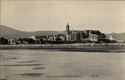 Ak Hondarribia Fuenterrabia Baskenland, Stadtansicht von  Gebäude, Wasserlandschaft