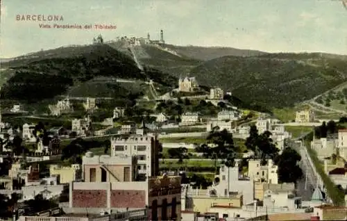 Ak Barcelona Katalonien Spanien, Tibidabo, Vista Panoramica