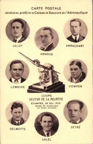 CPA Coupe Deutsch de la Meurthe, Secours de l'Aeronautique, Valot, Arnoux, Lemoine