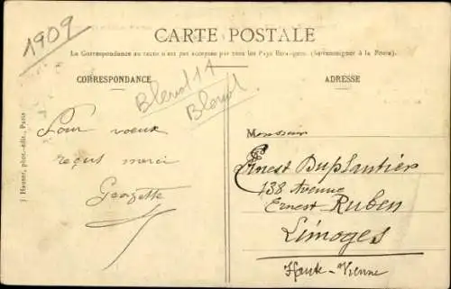 Ak Monoplan Blériot 11, Flugpionier