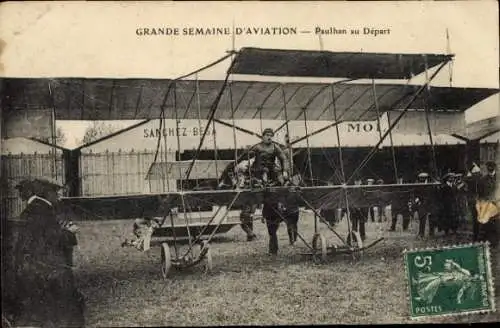 CPA Grande Semaine d'Aviation, Paulhan au Depart