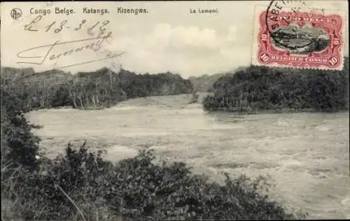 Ak Congo Belge DR Kongo Zaire, Landschaftsaufnahme, Fluss, Le Lomami, Postkarte aus dem Kongo