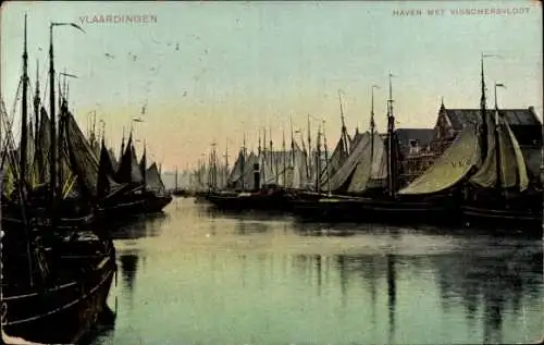 Ak Vlaardingen Südholland, Hafenbild, Fischerboote