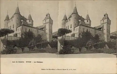 Stereo Ak Nyon Kanton Waadt, Das Schloss am Genfer See
