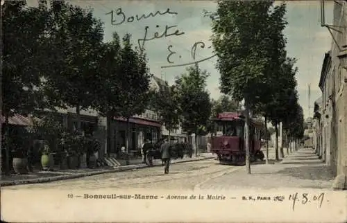 CPA Bonneuil-sur-Marne Val de Marne, Avenue de la Mairie, tram