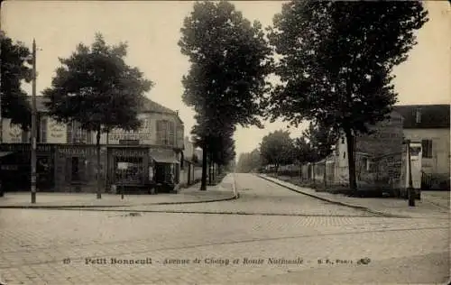 Ak Petit Bonneuil Val de Marne, Avenue de Choisy, Route Nationale