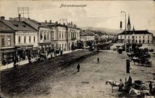 Ak Rumänien, Máramarossziget, Marktplatz