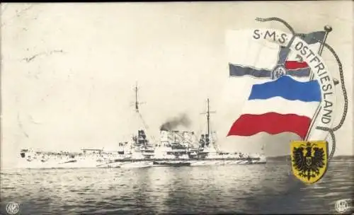 Ak Deutsches Kriegsschiff, S.M.S. Ostfriesland, Kaiserliche Marine