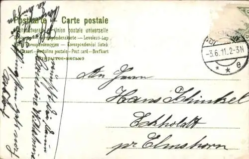 Ak Glückwunsch Pfingsten, Zwerg, Briefkasten