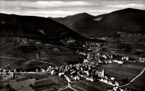 Ak Burrweiler in der Pfalz, Fliegeraufnahme