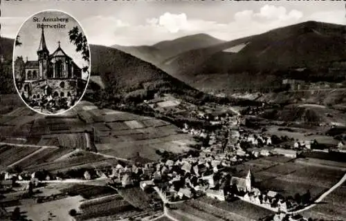Ak Burrweiler in der Pfalz, Fliegeraufnahme, St. Annaberg