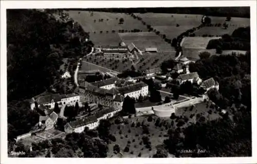 Ak Leutkirch im Allgäu Württemberg, Schloss Zeil, Fliegeraufnahme