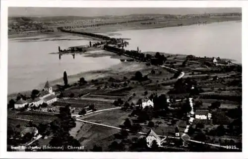 Ak Oberzell Insel Reichenau im Bodensee, Fliegeraufnahme der Insel
