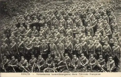 Ak Luxemburgische Freiwillige in der französischen Armee, 1914/15