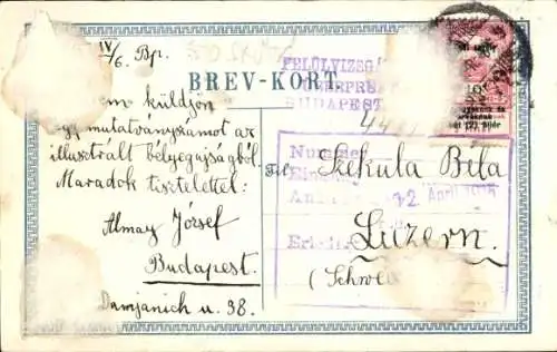 Präge Wappen Briefmarken Ak Dänemark, Ore, Postfrimarke