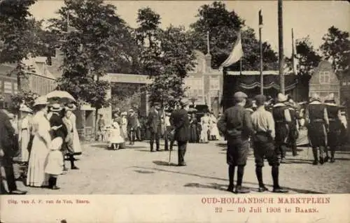 Ak Baarn Utrecht Niederlande, Alt Holländischer Marktplatz, Festplatz Juli 1908