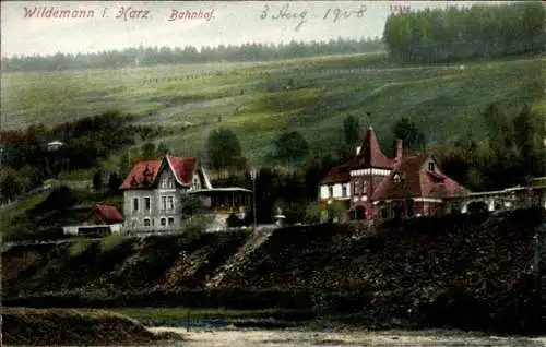 Ak Wildemann Clausthal Zellerfeld im Oberharz, Bahnhof