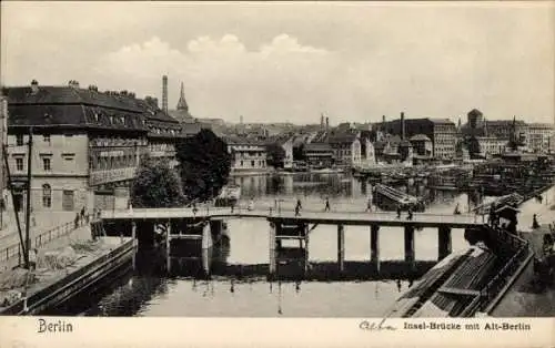 Ak Berlin Mitte, Inselbrücke mit Altstadt