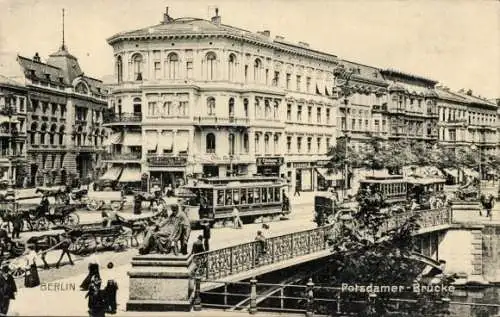 Ak Berlin Tiergarten, Potsdamer-Brücke
