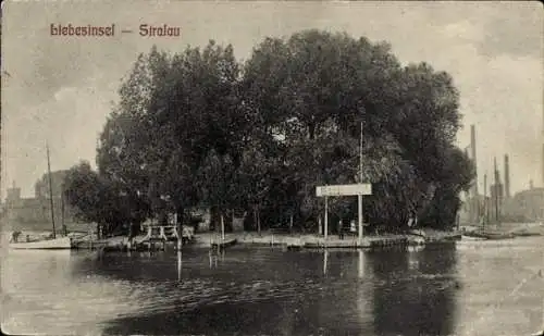 Ak Berlin Friedrichshain Stralau, Liebesinsel