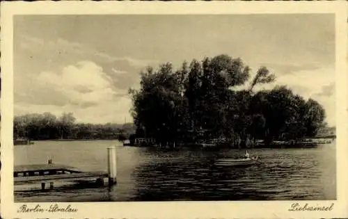 Ak Berlin Friedrichshain Stralau, Liebesinsel
