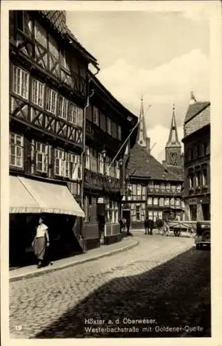 Ak Höxter an der Weser, Westerbachstraße, Goldener-Quelle