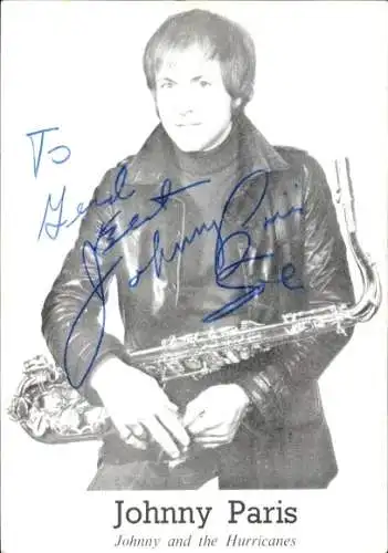Ak Saxophonist Johnny Paris, Porträt, Autogramm