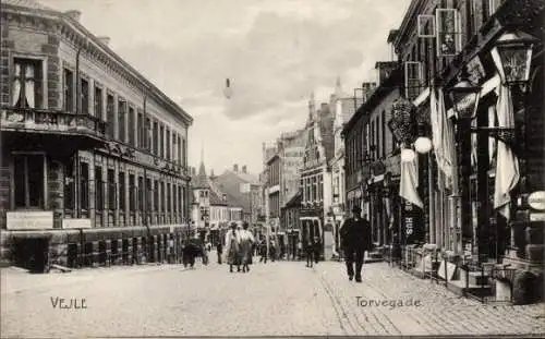 Ak Vejle Jutland Dänemark, Torvegade