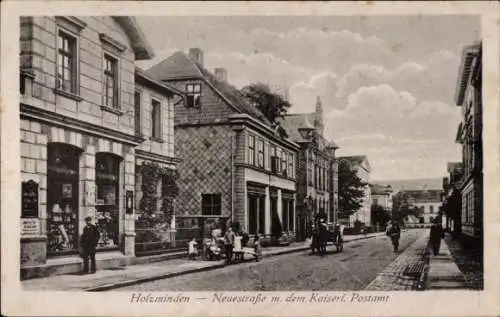 Ak Holzminden an der Weser, Neuestraße, Kaiserliches Postamt