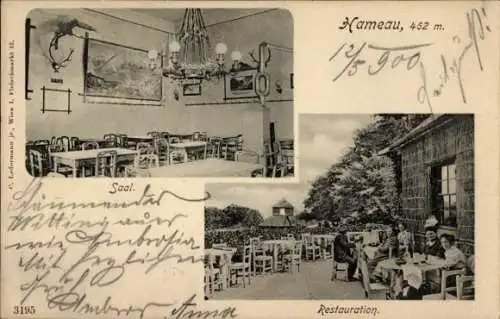 Ak Wien 17. Hernals, Hameau, Holländerdörfl, Aufteilung: Saal, Restauration, Innenräume, Möbel, G