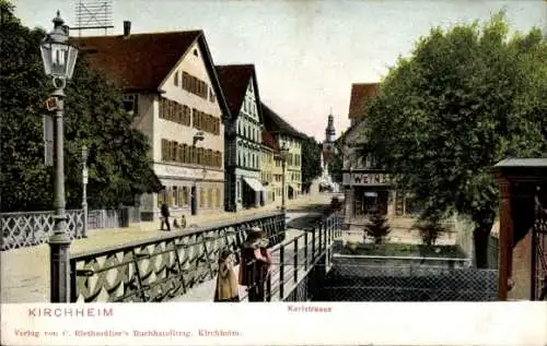 Ak Kirchheim an der Eck Kirchheim an der Weinstraße Pfalz, Brücke, Karlstraße